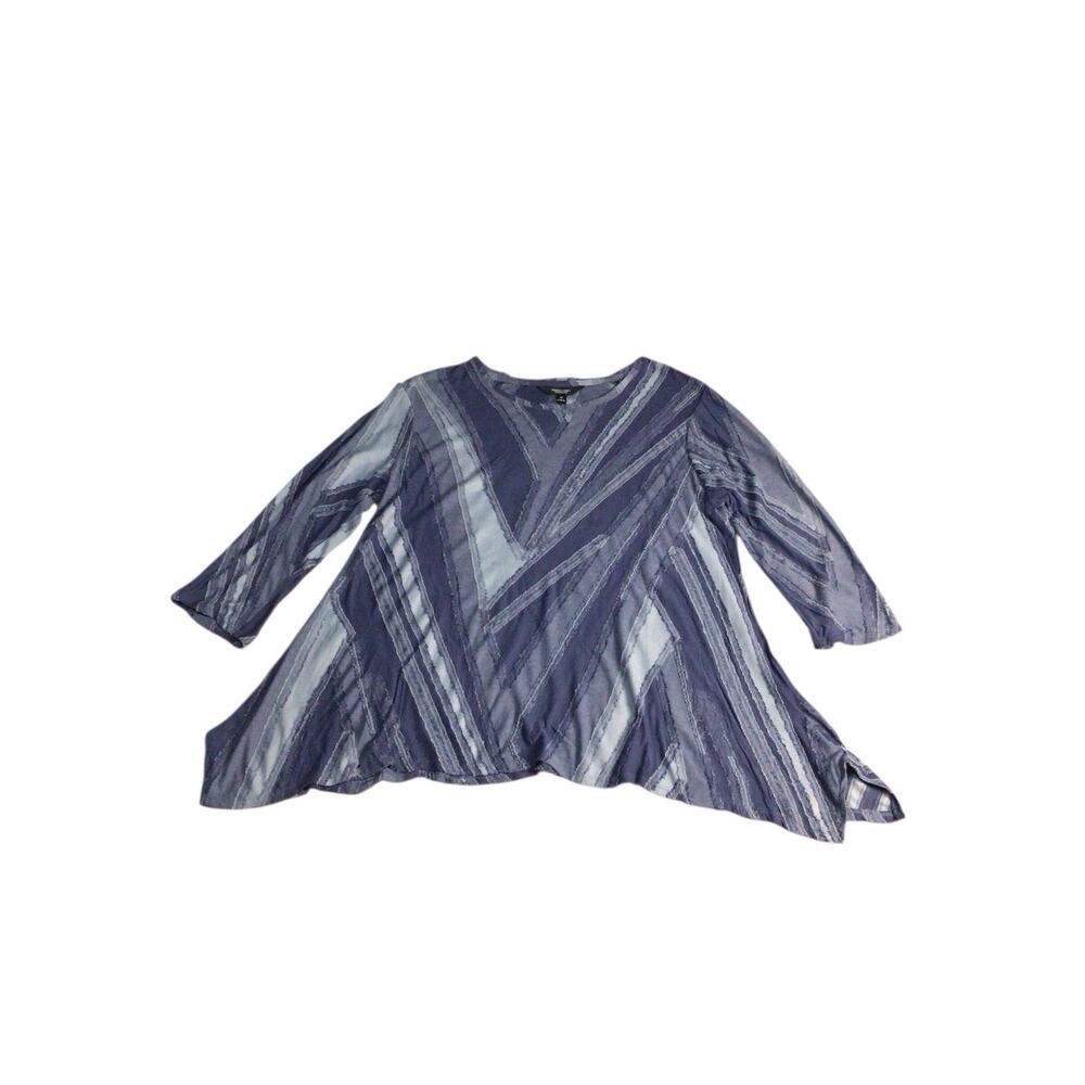 Simply Vera Vera Wang Women’s Medium Distressed Patchwork Shark Bite Tunic